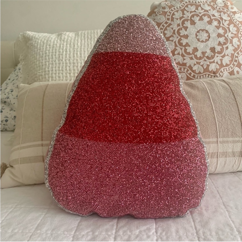 Viral beaded pink candy corn pillow glam